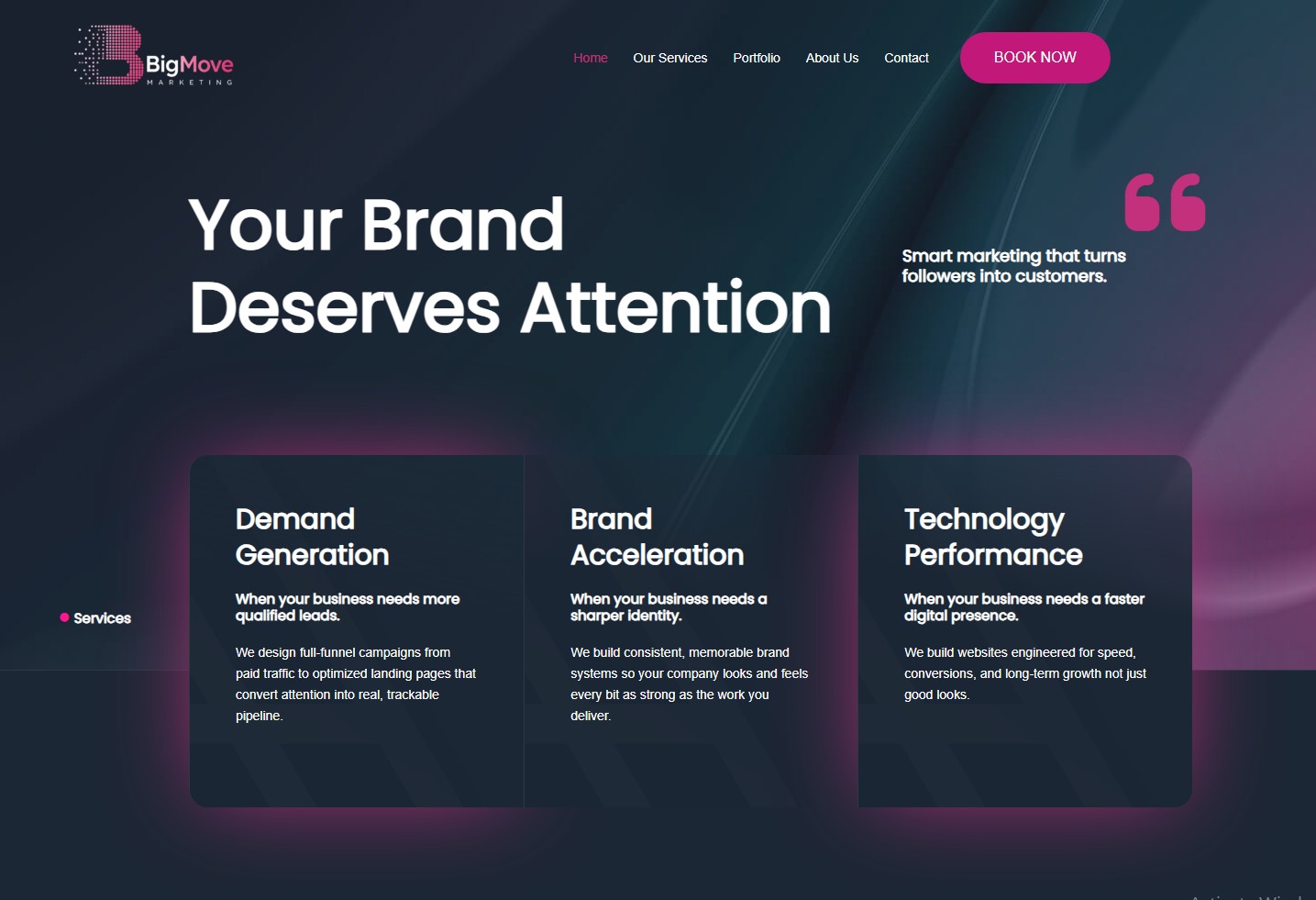 BigMove Marketing website preview