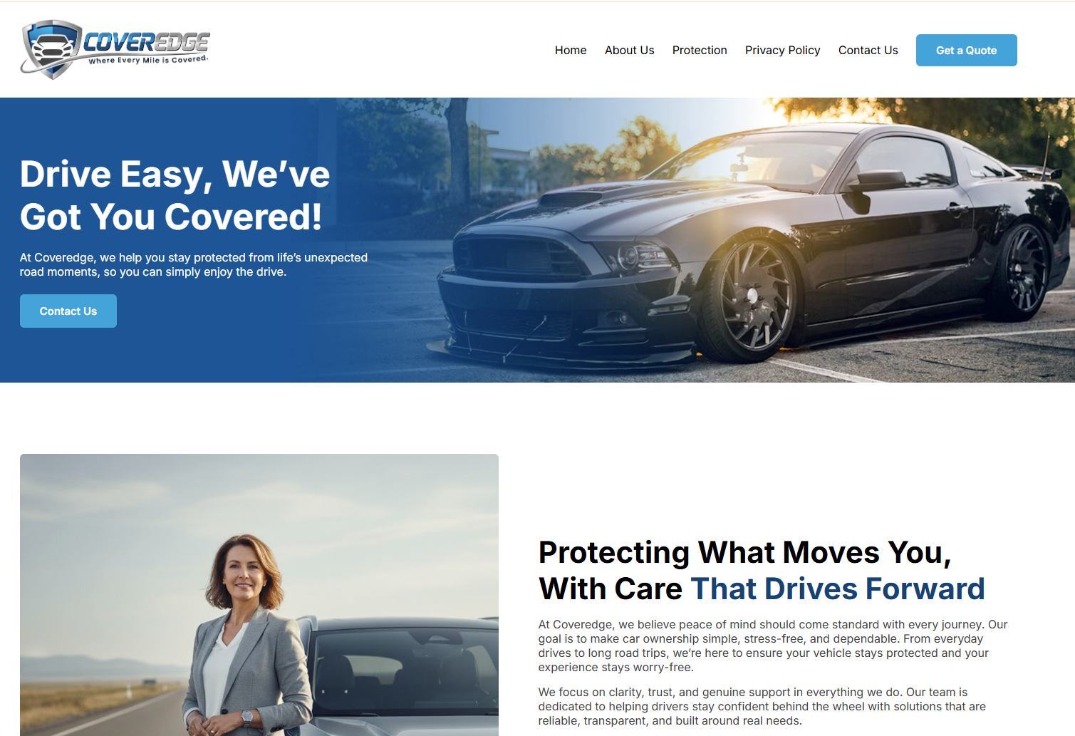 CoverEdge website preview