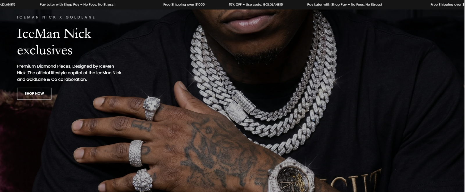 Iceman Nick x Goldlane website preview
