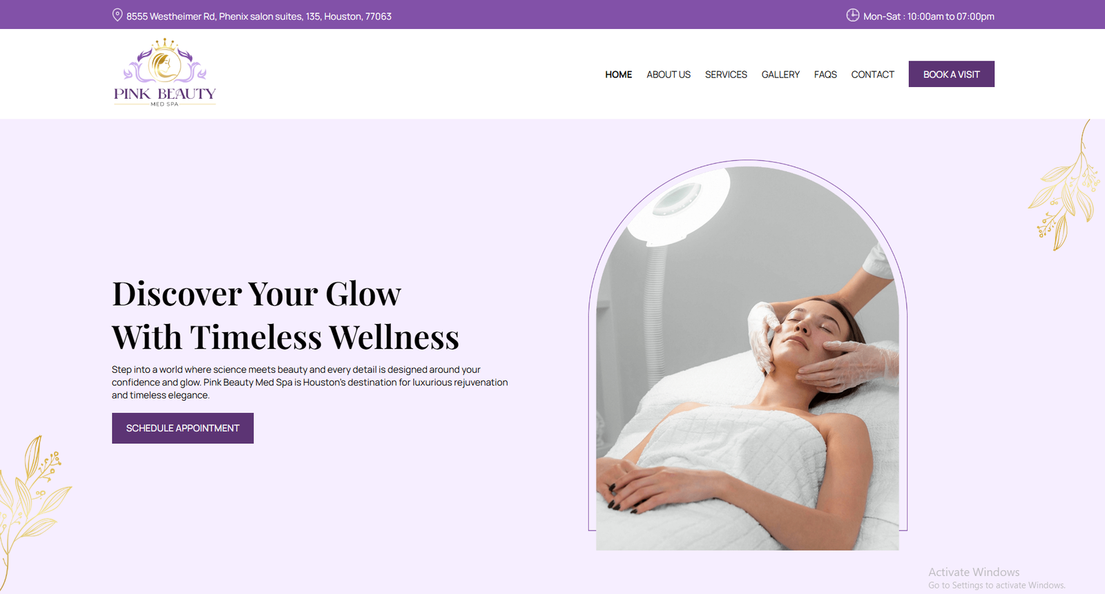 Pink Beauty Med Spa website preview